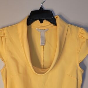 Banana Republic Mustard Cowl Neck Top